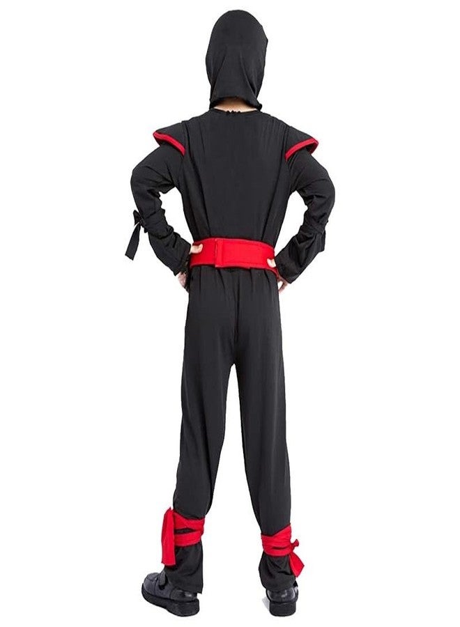 SATKULL Kids Ninja Costumes with Halloween Ninja Accessories Boys Dress up Best Gifts(kids-M-6/7T Black) - Image 4